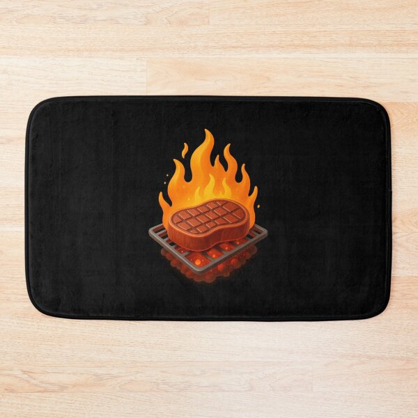 Item preview, Sizzling Steak on Grill | BBQ Flame Art Design designed and sold by Moons Studio.