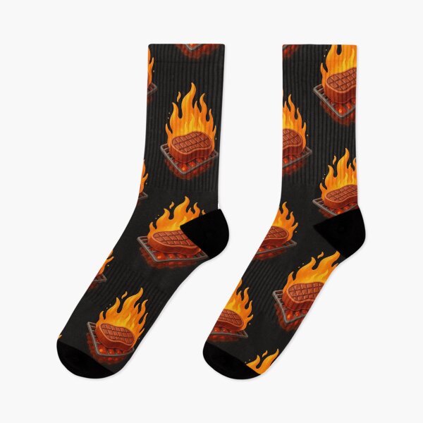Item preview, Sizzling Steak on Grill | BBQ Flame Art Design designed and sold by Moons Studio.