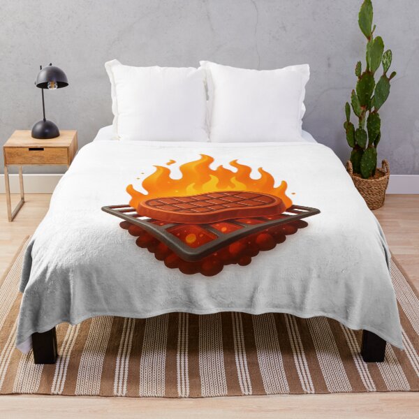 Item preview, Sizzling Steak on Grill | BBQ Flame Art Design designed and sold by Moons Studio.