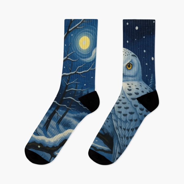 Item preview, Snowy Owl in Starry Night Winter Landscape designed and sold by Vicky Brago-Mitchell®.