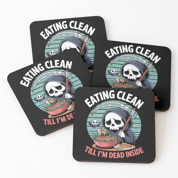 Item preview, Eating Clean – Funny Grim Reaper Diet Halloween Humor designed and sold by Taans-Creation.