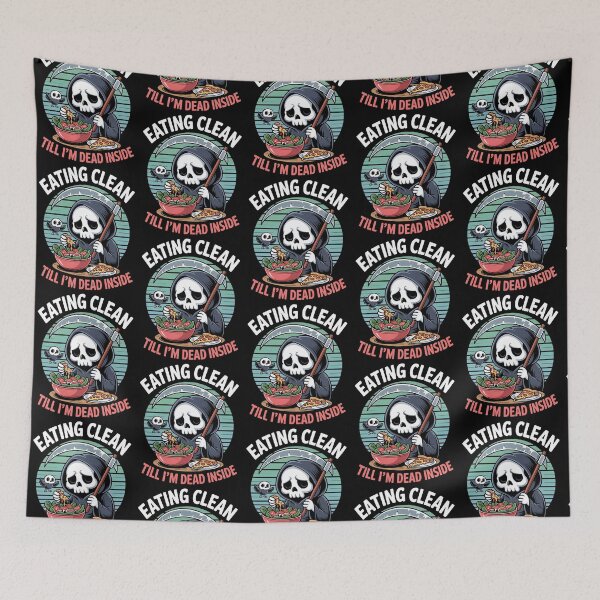 Item preview, Eating Clean – Funny Grim Reaper Diet Halloween Humor designed and sold by Taans-Creation.