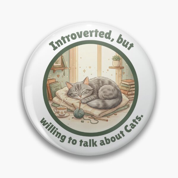 Item preview, Introverted, but willing to talk about cats. designed and sold by trashtaste.