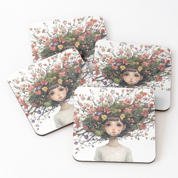 Item preview, Blooming Mind – Floral Girl Illustration designed and sold by Caira-Design.