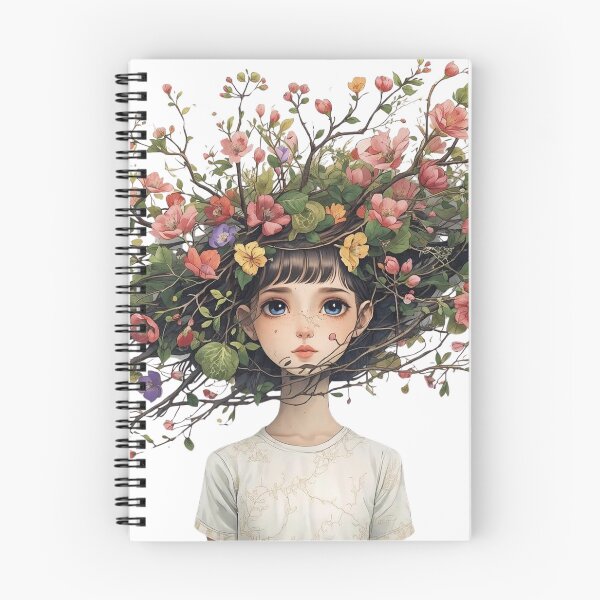 Item preview, Blooming Mind – Floral Girl Illustration designed and sold by Caira-Design.