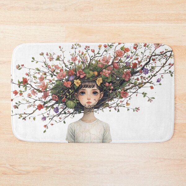 Item preview, Blooming Mind – Floral Girl Illustration designed and sold by Caira-Design.