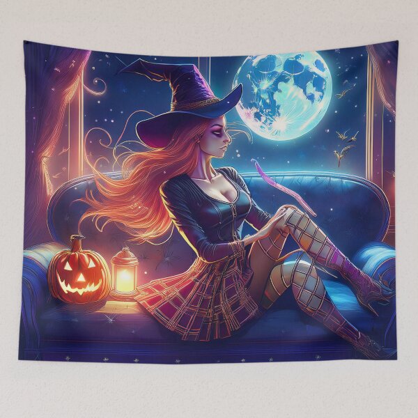 Item preview, A Witch and Her Moon designed and sold by bloomingvine.