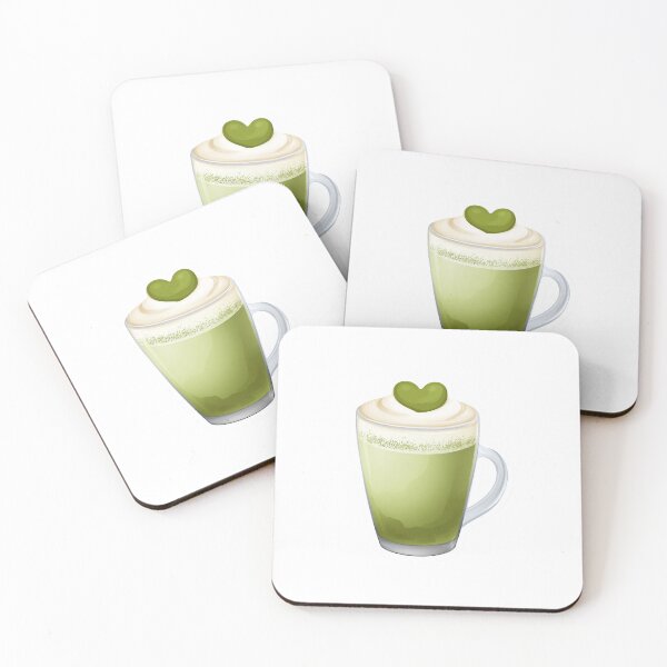 Item preview, Matcha Green Tea Latte Cozy Aesthetic Heart Foam Drink designed and sold by Yogabyadeola.