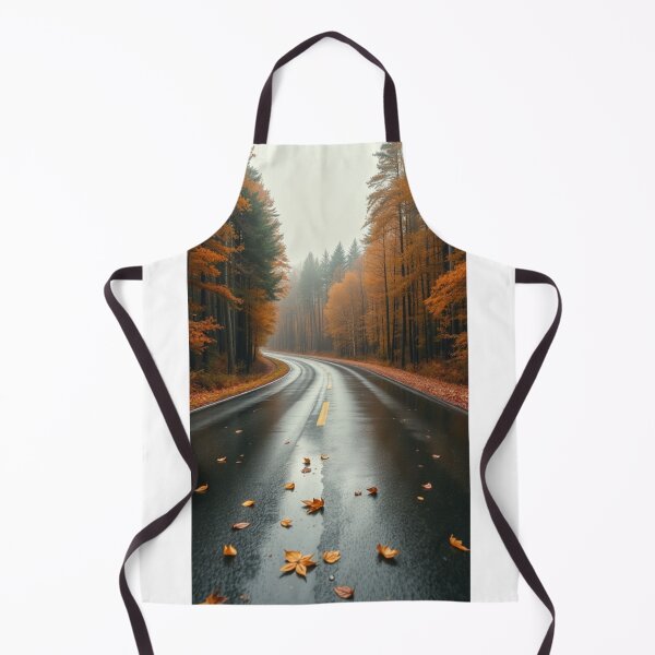 Item preview, Golden Path | Misty Autumn Road with Yellow Line designed and sold by Vida e Arte.