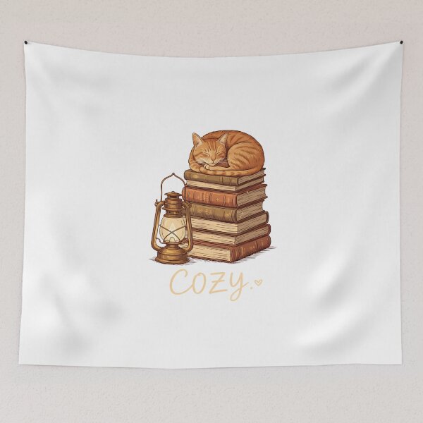 Item preview, Cozy Cat T-shirt – Cute Book Lover Design for Readers designed and sold by Print Era.