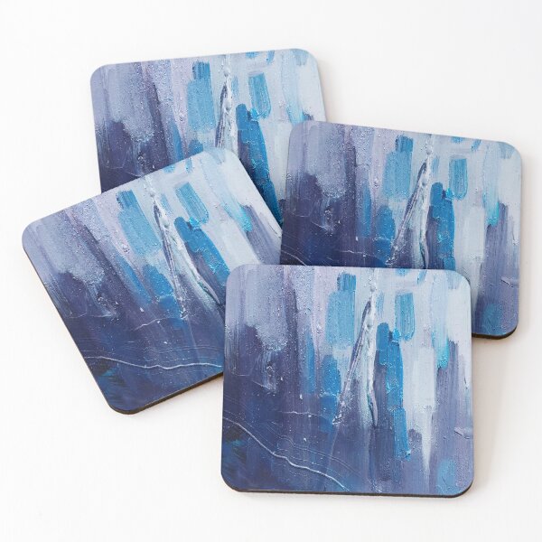Item preview, Indigo Blue, Aqua, White Abstract Broad Brush Painting  designed and sold by DEC02.