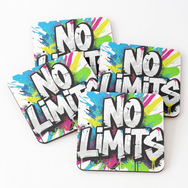 Item preview, No Limits Inspirational Quote Typography Street Art Graffiti Style designed and sold by alefunle.
