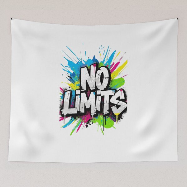 Item preview, No Limits Inspirational Quote Typography Street Art Graffiti Style designed and sold by alefunle.