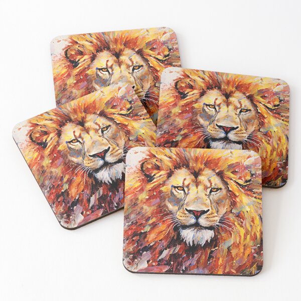 Item preview,  Powerful Lion Face Impasto Palette Knife-Inspired Art designed and sold by DEC02.