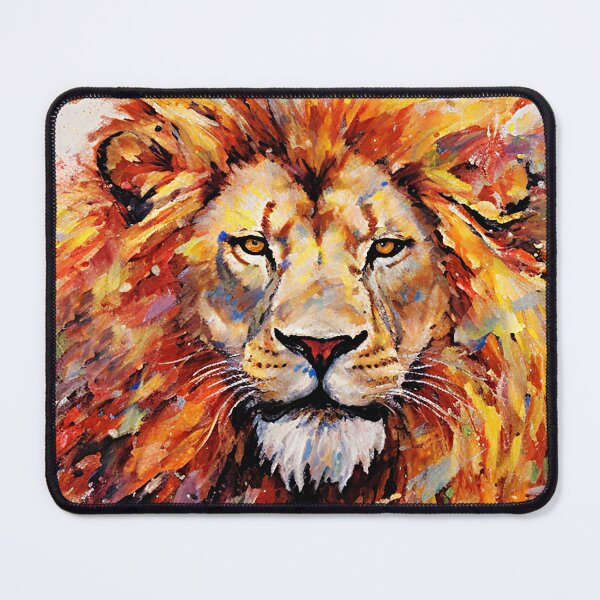 Item preview, Powerful Lion Face Impasto Palette Knife-Inspired Art designed and sold by DEC02.