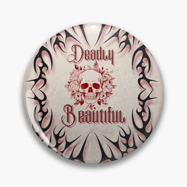 Item preview, Deadly Beautiful – Gothic Skull Floral Design designed and sold by Arc Designs C and M.