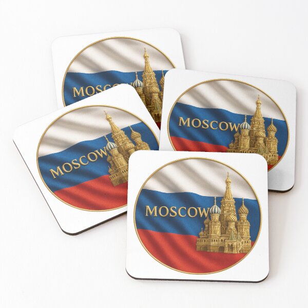 Item preview, Moscow Russia Flag Emblem - Golden Saint Basil's Cathedral Design designed and sold by Annika Shurafa.
