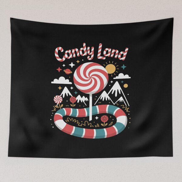 Item preview, Xmas Candy Land Rainbow Trail Candy Cane Merry Christmas designed and sold by DrewLeuschke.