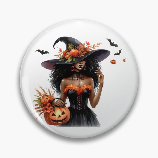 Item preview, Stylish African Witch Girl – Pumpkin Magic Art designed and sold by Lulunza.