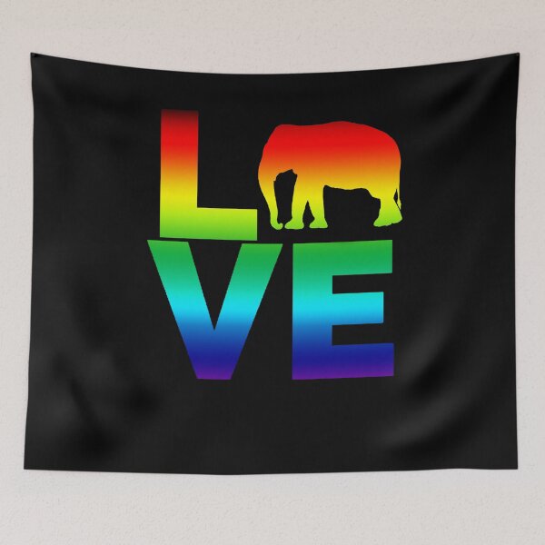 Item preview, Love Elephants Bright Rainbow Colours Elephant designed and sold by LarkDesigns.