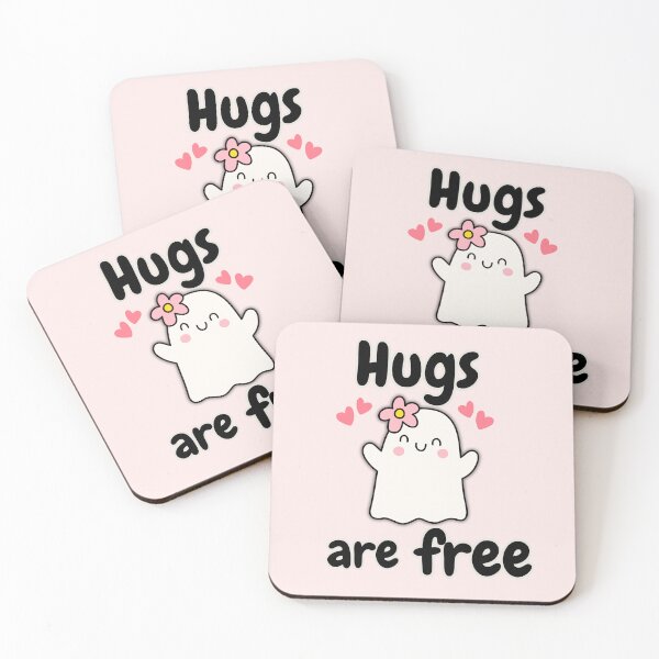 Item preview, Hugs Are Free – Cute Halloween Ghost designed and sold by Arc Designs C and M.