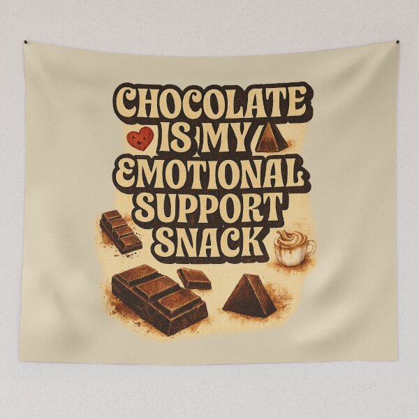Item preview, Chocolate Is My Emotional Support Snack – Retro Comfort Design designed and sold by Arc Designs C and M.