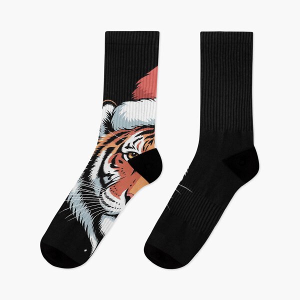 Item preview, Tiger Santa Hat Ugly Christmas Sweater Tiger Lovers Holiday designed and sold by FranzFriesen.