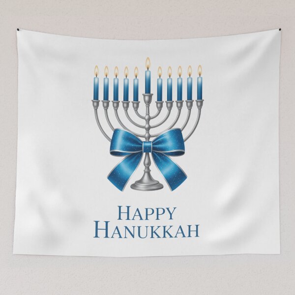 Item preview, Coquette Hanukkah Jewish Menorah Bow designed and sold by Moon-Ape.