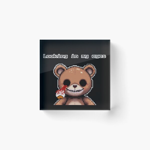 Item preview, Looking in My Eyes – Creepy Cute Pixel Bear Art designed and sold by PDA-studio.