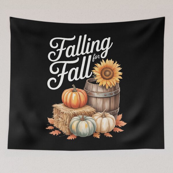Item preview, Falling for Fall Autumn Pumpkin & Hay Bale designed and sold by Moon-Ape.