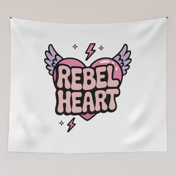 Item preview, Rebel Heart Cute Winged Typography Design. designed and sold by Teenidesign .