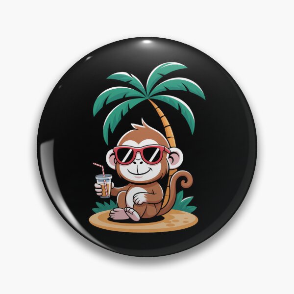Item preview, Cute Monkey On Beach Vacation Travel Summer designed and sold by Moon-Ape.