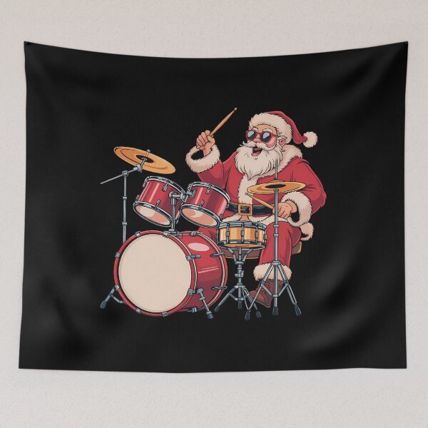 Item preview, Santa Claus Drummer Xmas designed and sold by tearbytea.