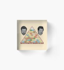 Ron Swanson's Pyramid of Greatness Acrylic Block