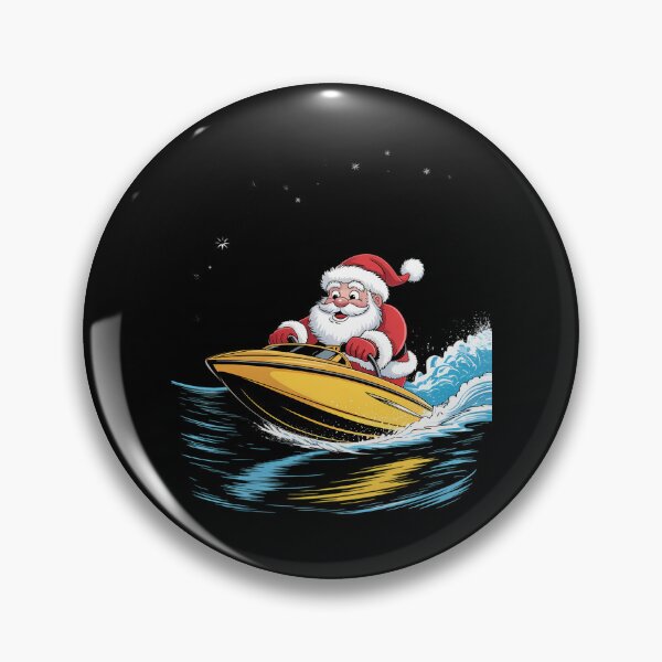 Item preview, Santa Claus Motorboat Christmas Boating Boat designed and sold by tearbytea.