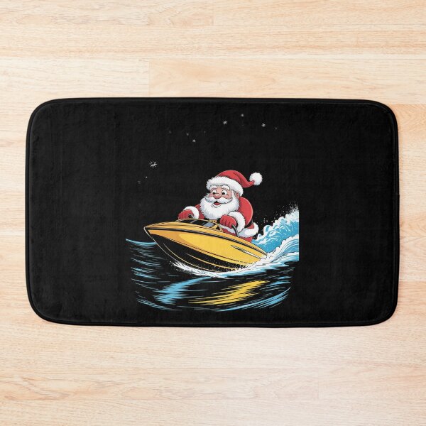 Item preview, Santa Claus Motorboat Christmas Boating Boat designed and sold by tearbytea.