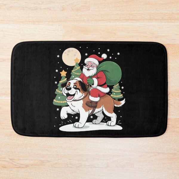 Item preview, Santa Claus Riding Dog Christmas Tree designed and sold by tearbytea.