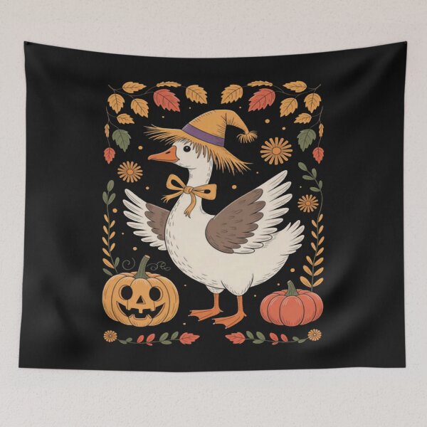 Item preview, Boho Floral Silly Goose Fall Halloween Pumpkin Patch designed and sold by Vastingan.
