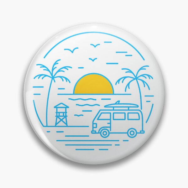 Item preview, Surf Van at Sunset - Minimalist Tropical Line Art designed and sold by MisterHelmut.