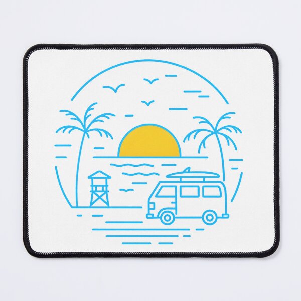 Item preview, Surf Van at Sunset - Minimalist Tropical Line Art designed and sold by MisterHelmut.