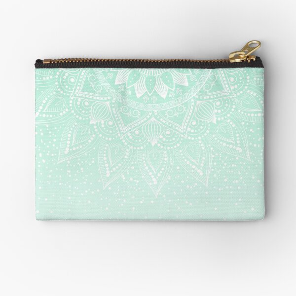 Vista previa del artículo con la obra «Elegante diseño de confeti de mandala blanco y menta», diseñado y vendido por InovArtS.