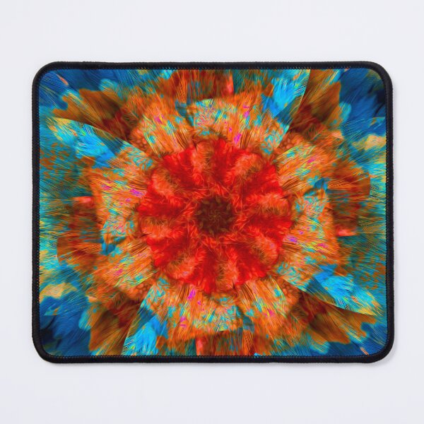 Item preview, Solar Flare Bloom – Fiery Red and Blue Abstract Flower designed and sold by JWJ Photographs.
