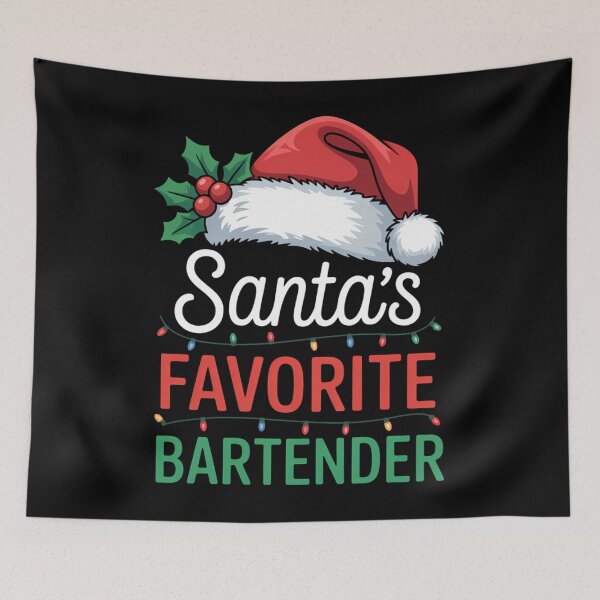 Item preview, Santa_s Favorite Bartender Christmas Santa Claus tree designed and sold by tearbytea.