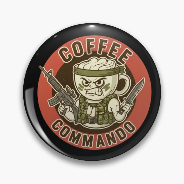 Item preview, Coffee commando funny army coffee pun designed and sold by RichTeeDesigns.