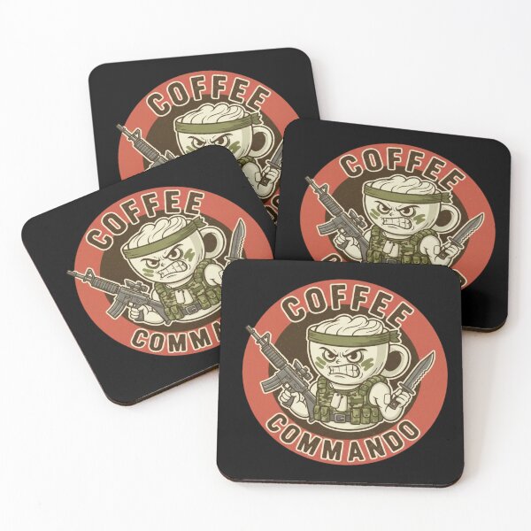 Item preview, Coffee commando funny army coffee pun designed and sold by RichTeeDesigns.