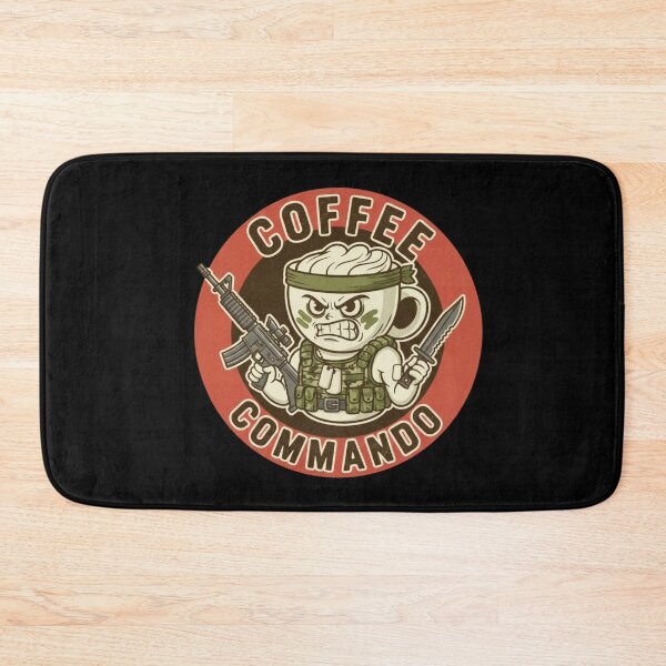 Item preview, Coffee commando funny army coffee pun designed and sold by RichTeeDesigns.