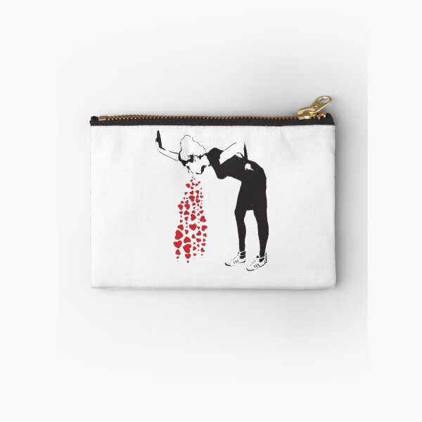 Item preview, Banksy graffiti Love Sick Woman with snickers vomitting hearts Black and White with grunge texture HD HIGH QUALITY ONLINE STORE designed and sold by MorgaAllen.