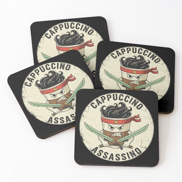 Item preview, Cappuccino assassino coffee pun designed and sold by RichTeeDesigns.