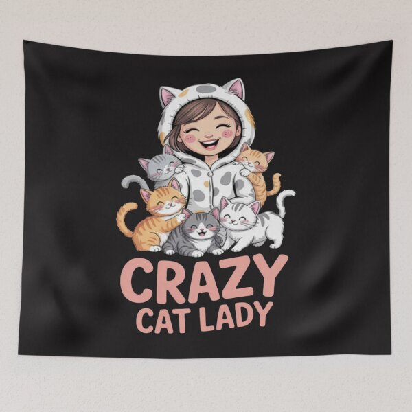 Item preview, Crazy Cat Lady Girl Surrounded By Cute Cats Mother designed and sold by Ikwalima.