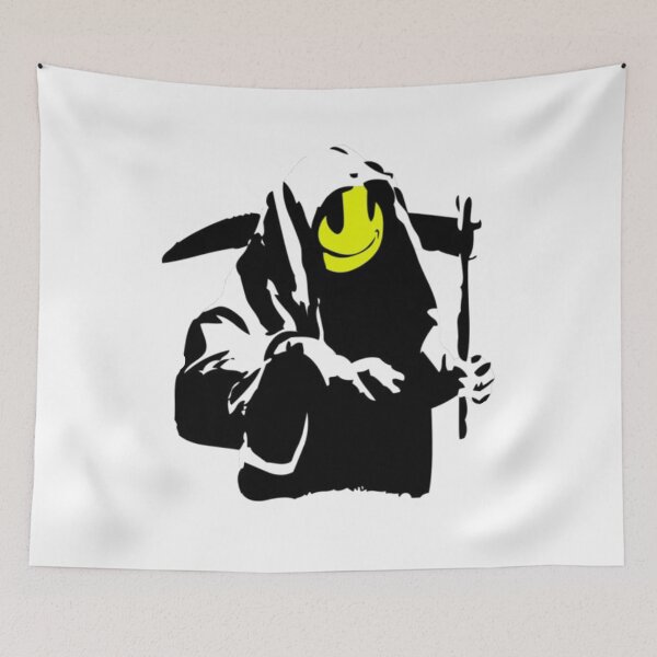 Item preview, Banksy Happy Smiling Grim Reaper! designed and sold by MorgaAllen.